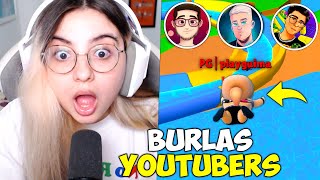 RECRIANDO BURLAS VIRAIS de YOUTUBERS do STUMBLE GUYS! PASSEI RAIVA SÓ BURLA DIFICIL KKKK