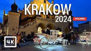 Krakow WALKING Tour 4K Poland 🇵🇱 - Winter February 2024 HDR