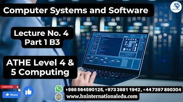 Computer System & Software Lecture No. 04 Part 1 B3 ATHE Level 4 & 5 Computing