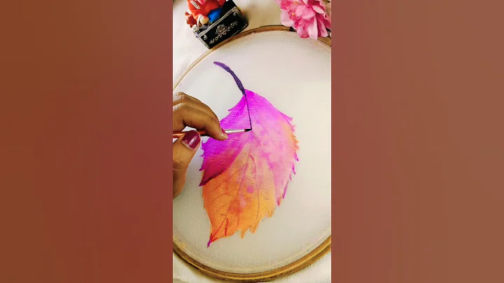 Easy leaf painting 🎨 🔥#shorts #art #painting #trending