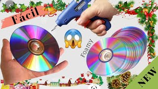 Manualidades Navideñas con CDs Reciclados| Christmas Craft with Recycled CDs| DIY