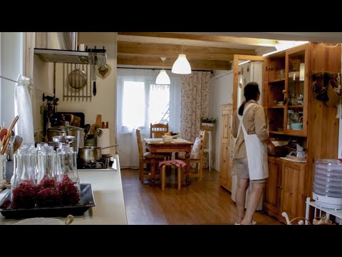 Daily routine in rural areas. Summer cozy house. Cooking, gardening, gathering. Slow life