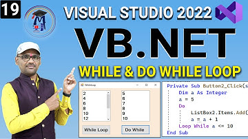 L19- VB.Net Looping Statement | While Loop and Do While Loop in Vb.net | Vb.net Looping