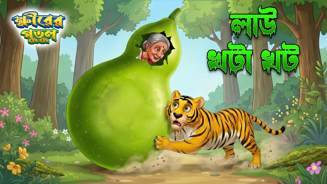 🥒 লাউ খটা খট 🐯। Lau Khota Khot।  Bengali  Cartoon । Khirer Putul 3D