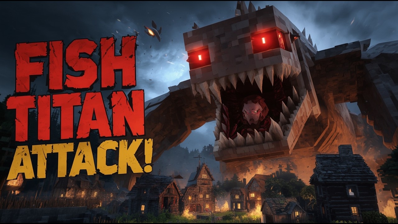 Minecraft Horror Animation | Fish Titan Attacks the Village (Scary ...