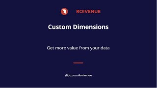 Webinar: Custom Dimensions in Roivenue 2