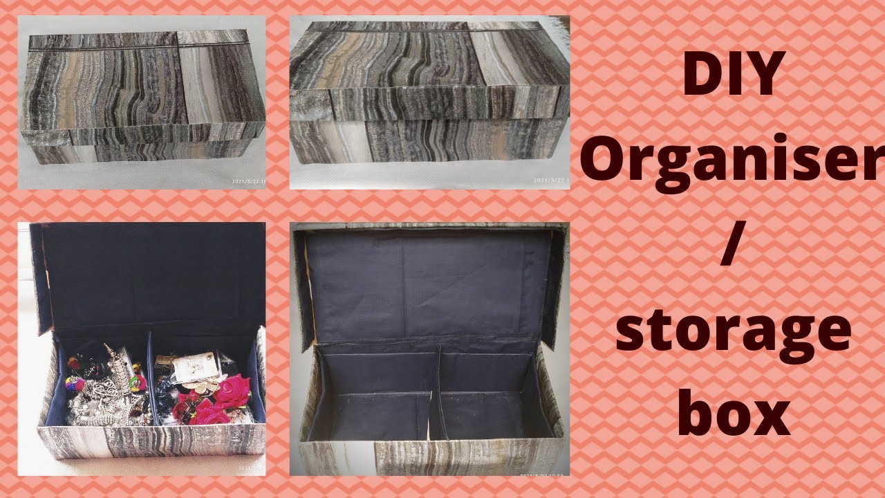 How to make an Organiser / Storage Box from a shoe box - YouTube