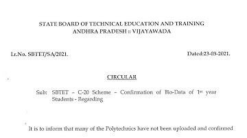 Ap sbtet latest update notification released
