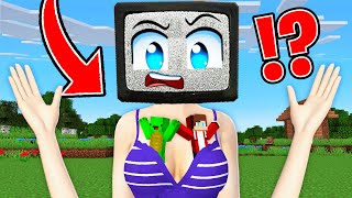 JJ and Mikey HIDE in UNDERWEAR OF TV WOMAN in Minecraft - Maizen