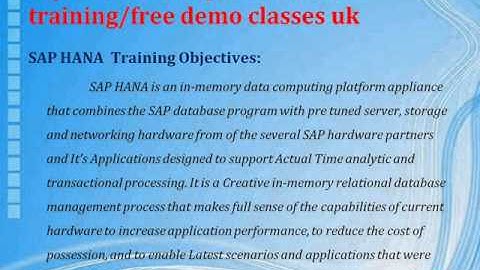 Sap HANA DEVELOPMENT online training free demo classes@uk&usa&canada