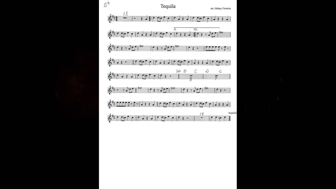 Tequila The Champs (Saxophone Sheet Music) YouTube