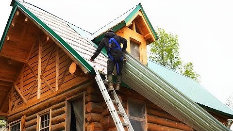 45° Metal Roof Complete | Off-Grid Cabin Build