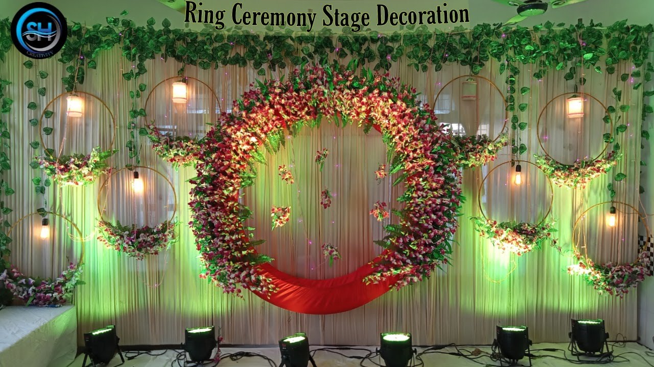 Engagement Decoration, Ring Ceremony Stage Decoration Ideas  #engagementdecor - YouTube