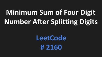 Minimum Sum of Four Digit Number After Splitting Digits - LeetCode 2160 - Java Solution