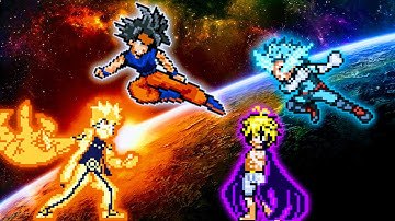 Naruto BTM OP & Goku TP OP(All Form) VS Deku OP & Meliodas TP OP in Jump Force Mugen