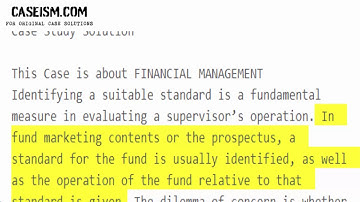 Performance Measurement with Factor Models  Case Study Help - Caseism.com