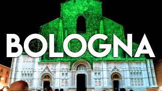 LIGHT SHOW IN BOLOGNA. Italy - 4k Walking Tour around the City - Travel Guide. trends, moda #Italy