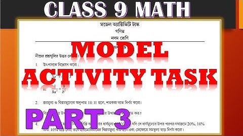 MODEL ACTIVITY TASK MATH CLASS 9 PART 3 WITH SOLUTIONS