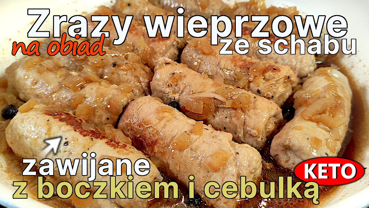 Jak zrobić ZRAZY wieprzowe ze SCHABU?  -Przepis na DOMOWE zrazy zawijane z boczkiem i cebulką - 422