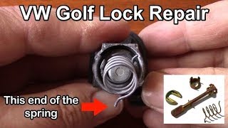 Volkswagen Golf Door lock cylinder repair and assembly tutorial screenshot 2