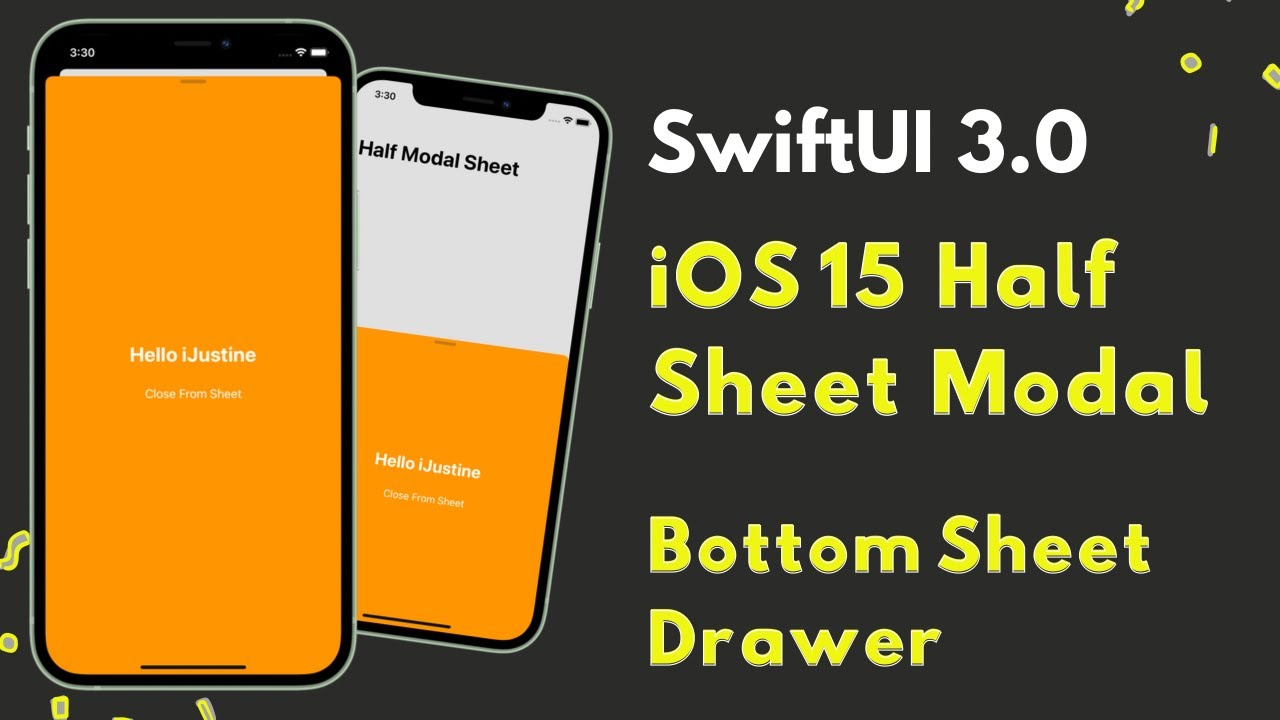 SwiftUI 3.0 - iOS 15 Half Sheet Modal - Bottom Sheet Drawer