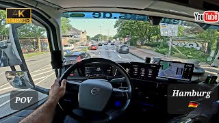 POV / ASMR Truck driving in Hamburg Germany ?? 4K