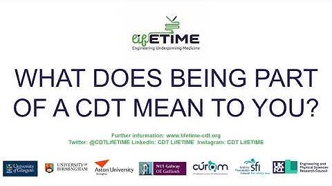 What does it mean to be part of a CDT? (Centre for Doctoral Training)