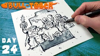 Inktober Day 24 | Bull Terrier Lego Halloween Minifigs | Draw + Commentary