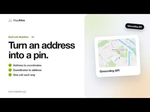 Geocoding: turn an address into coordinates and back (MapAtlas) | Ep 3