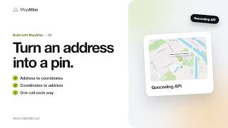 Geocoding: turn an address into coordinates and back (MapAtlas) | Ep 3