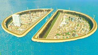 I split a city in two with a WATER BRIDGE in Cities Skylines!