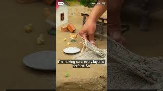 DIY Mini Brick Bridge Construction! 🧱🚜 #shorts #miniature #diycrafts #construction