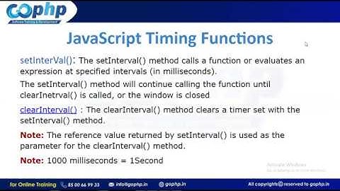 49 - JavaScript Timing Functions | setInterval | clearInterval