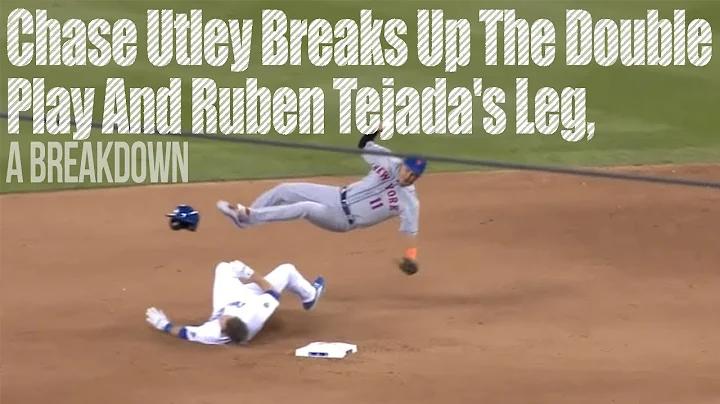 Chase Utley breaks up the double play and Rubn Tej...