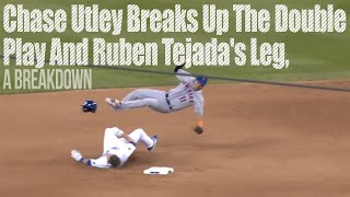 Chase Utley breaks up the double play and Rubén Tejada's leg, a breakdown