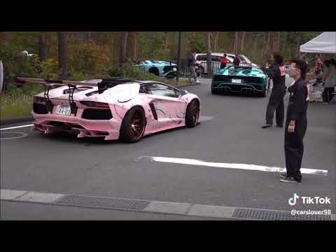 عزف اغنية ياليلي على سيارات لمبرجيني