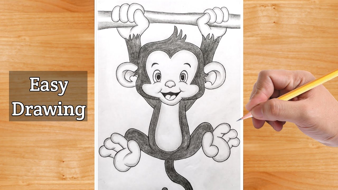 How to Draw a Monkey Face - HelloArtsy