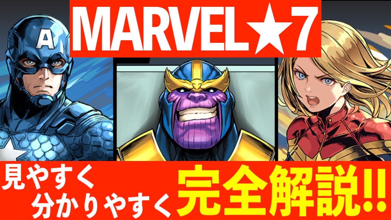 マーベルコラボ ７キャラを見やすく分かりやすく完全解説 ぶっ壊れは誰 確保するべきキャラは Marvel パズドラ Youtube