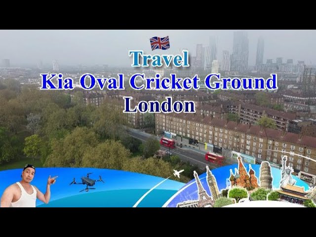 the foggy sky of London's kennington and Oval Cricket ground class=