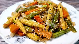 Как готовить мини-кукурузу с овощами вкусно и полезно. Блюдо которое ешь и худеешь.