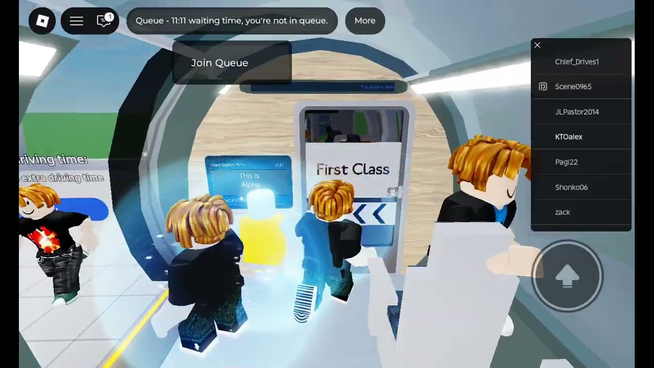 Having a luxury train ride in roblox