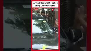 Delhi CM Arvind Kejriwal Reaches Party Office In Delhi In Car | Delhi