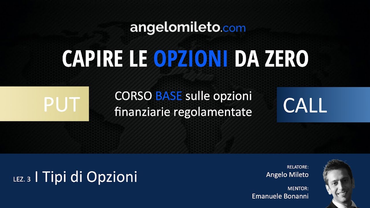 "Capire le Opzioni da zero" Lez. 03 - I tipi di Opzione Finanziaria: CALL e PUT