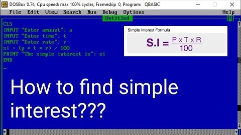 How to write a program in Qbasic to find the simple interest// Qbasic Programming// CodingWithQbasic