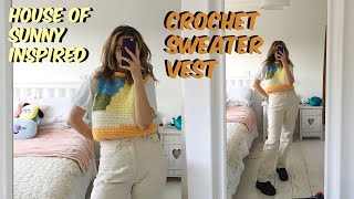 first time making a sweater vest #crochet #crochettok #fashion #diyfas