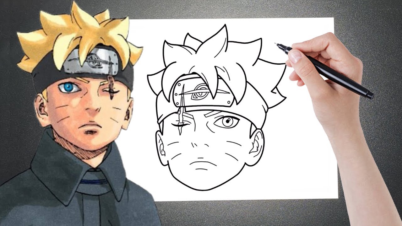 Como Desenhar o BORUTO / NARUTO - How to draw Naruto and Boruto