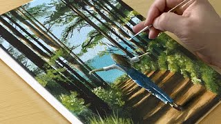 How To Draw A Girl In The Forest Acrylic Painting Tutorial