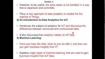 Internet of Things-Module 4-Data and Analytics for IoT
