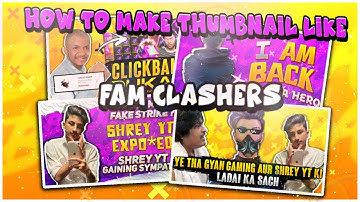 HOW TO MAKE THUMBNAIL LIKE FAM CLASHERS || COMIC STYLE THUMBNAIL ||
