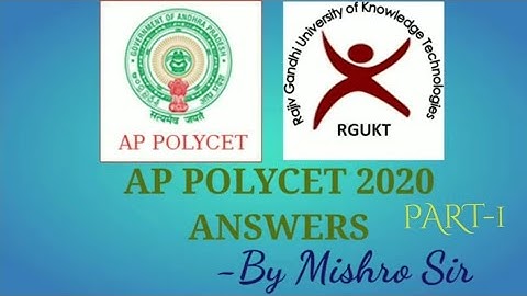 AP POLYCET 2020 PAPER Explanation || PART 1 || FOR RGUKT CET (IIIT ENTRANCE)